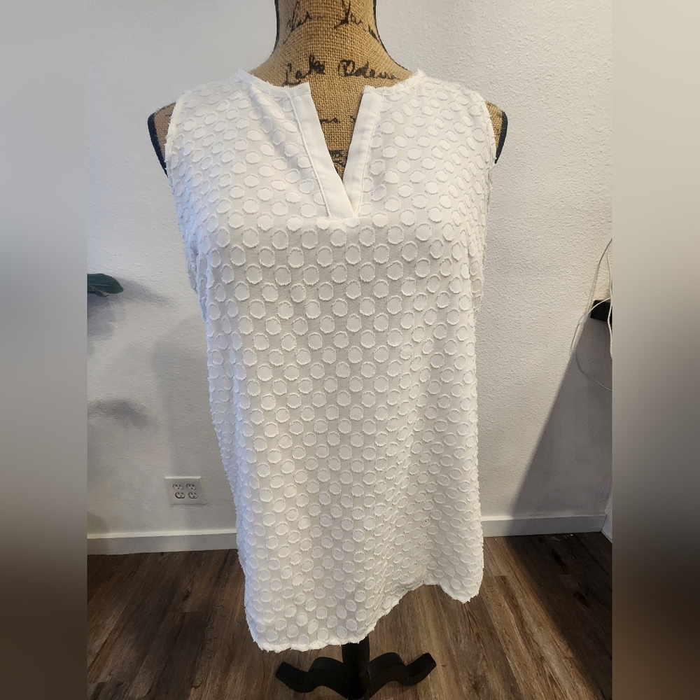 White Sleeveless Top